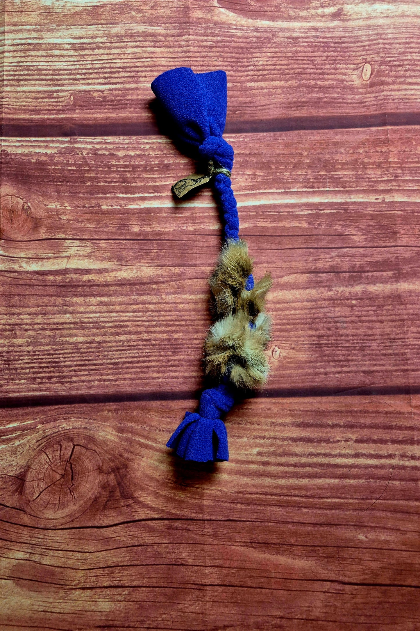 12" Bunny Fur Tug (Purple with tan fur)