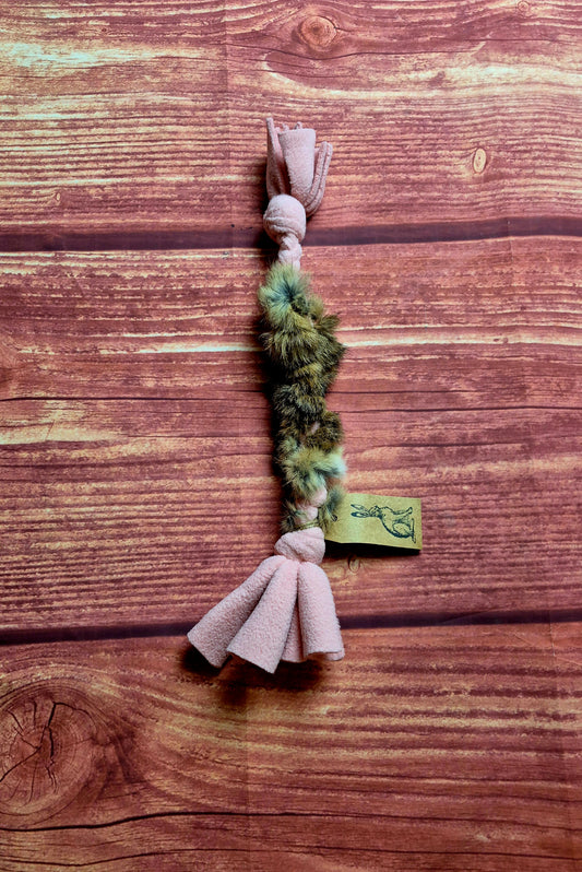 12" Bunny Fur Tug (Pink with Tan Fur) *