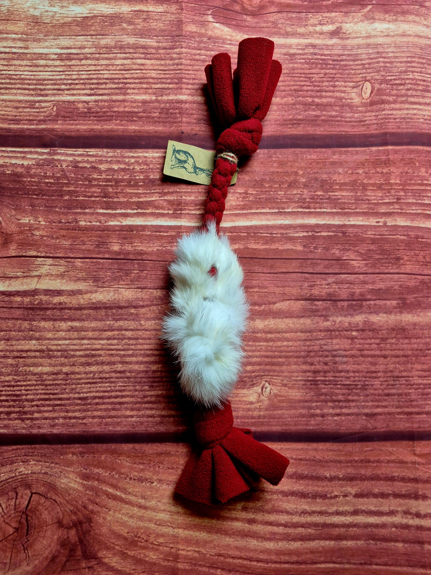 12" Bunny Fur Tug (Red)