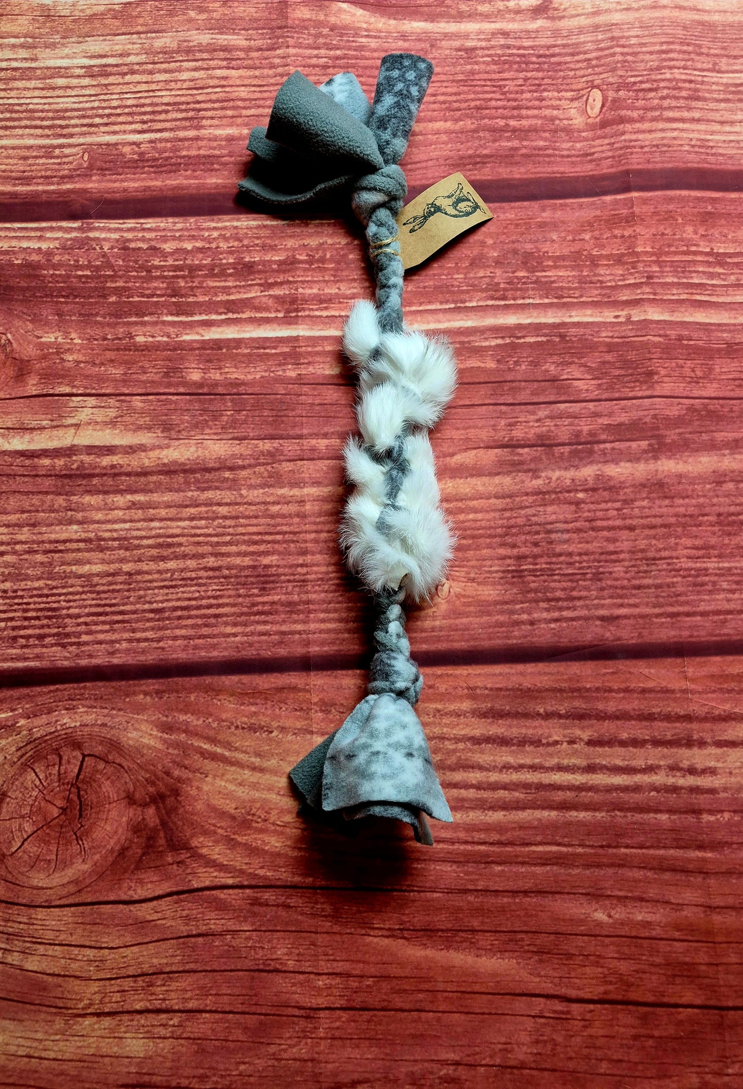 12" Bunny Fur Tug (silver snowflake)
