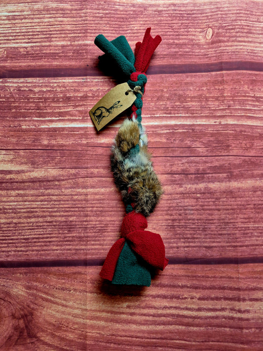 10" Bunny Fur Tug (Red/Hunter) *