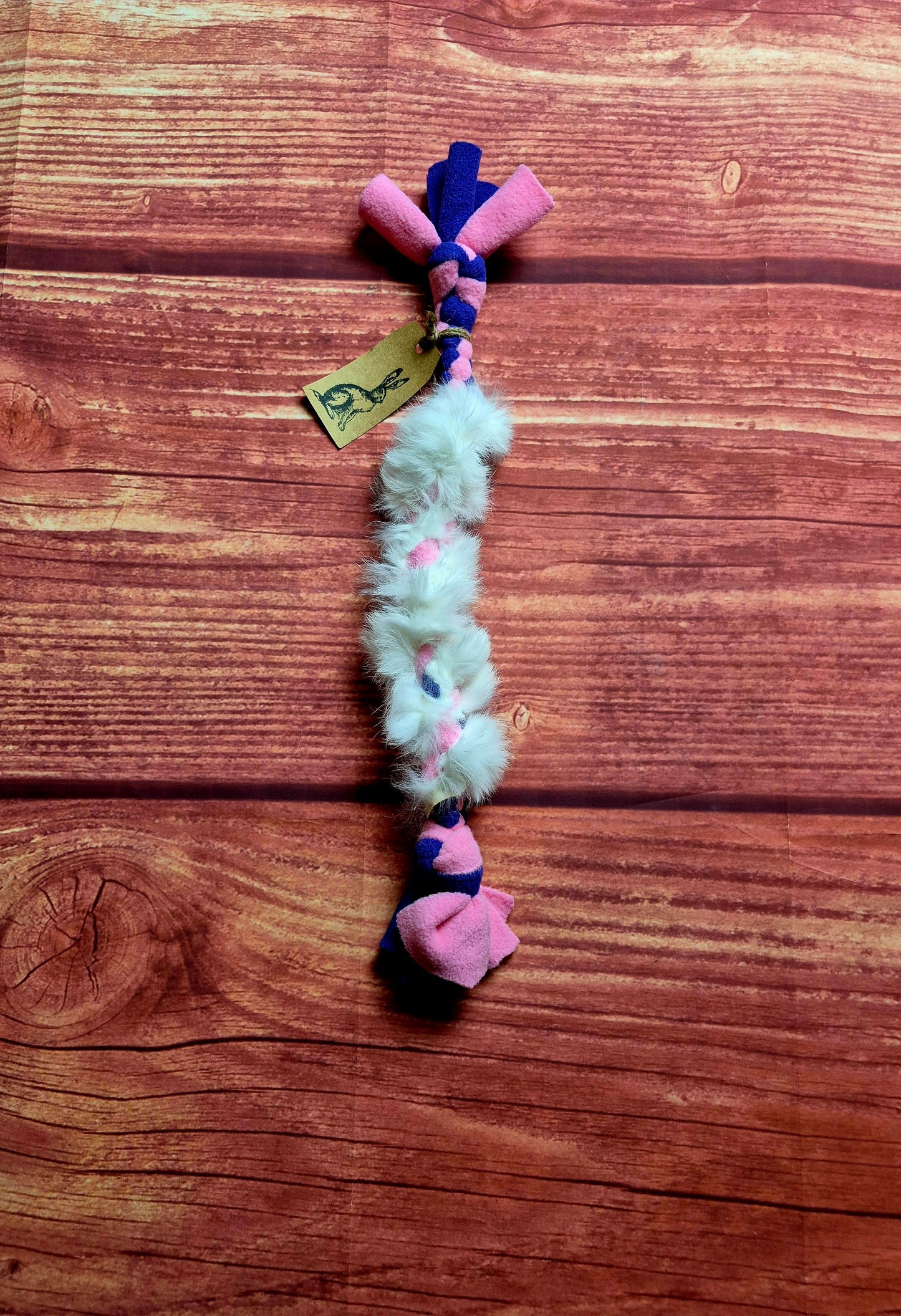 12" Bunny Fur Tug (Purple/ Pink)