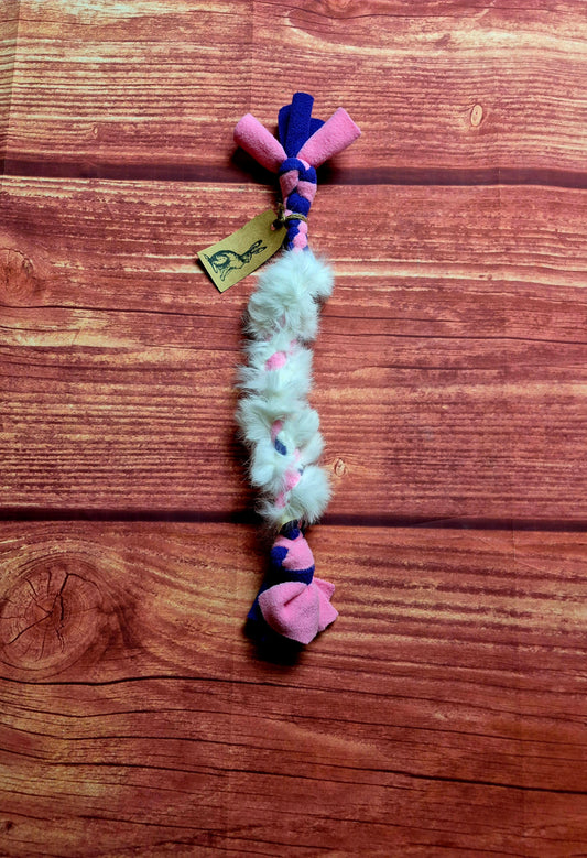 12" Bunny Fur Tug (Purple/ Pink)