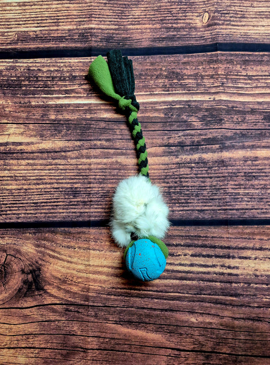 Chuck It With Bunny Fur Tug (Green)